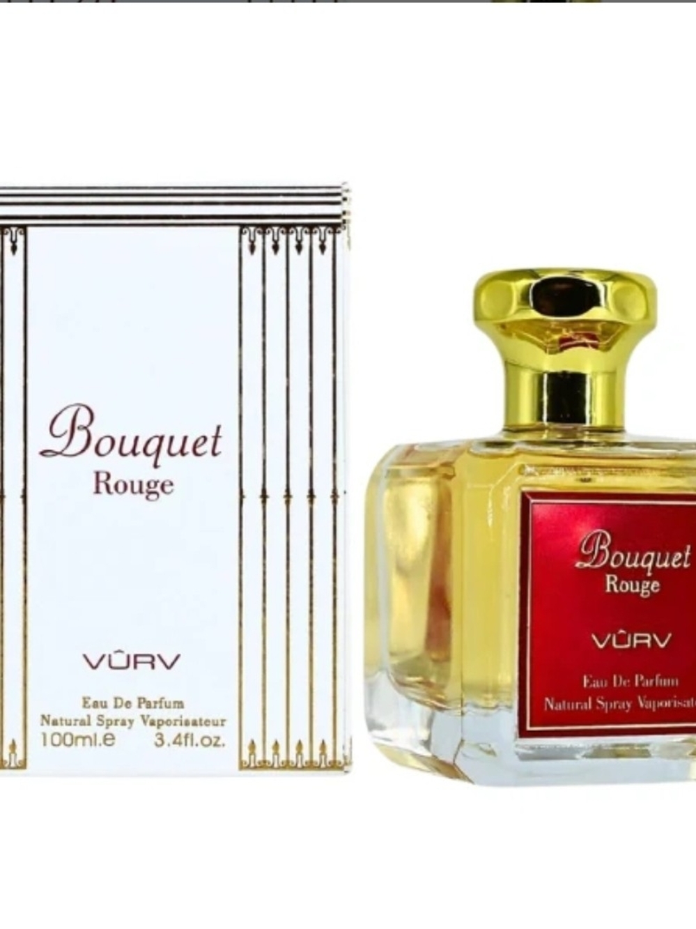 Bouquet Rouge Women’s Eau de Parfum - Gold Bottle with Red Label 3.4 Oz